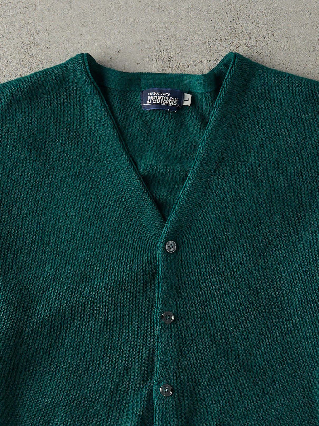Vintage 80s Green Knit Cardigan (M/L) - Image 2