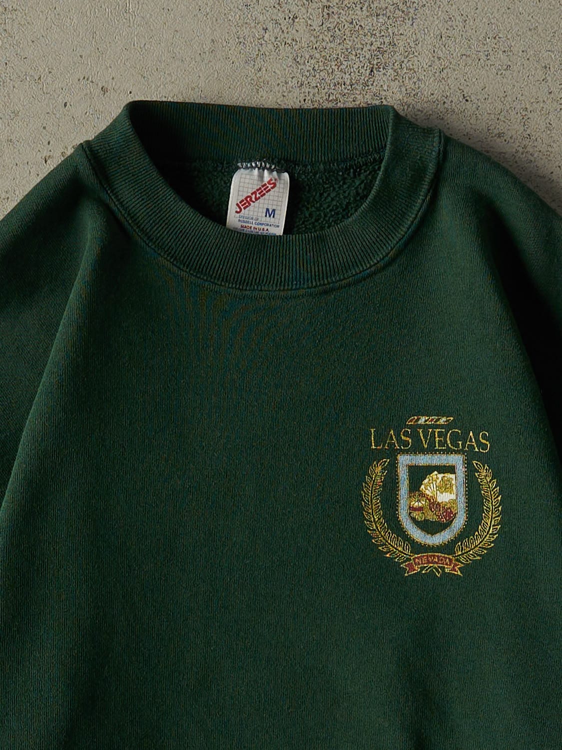 Vintage 80s Green Las Vegas Nevada Crewneck (XS/S) - Image 2