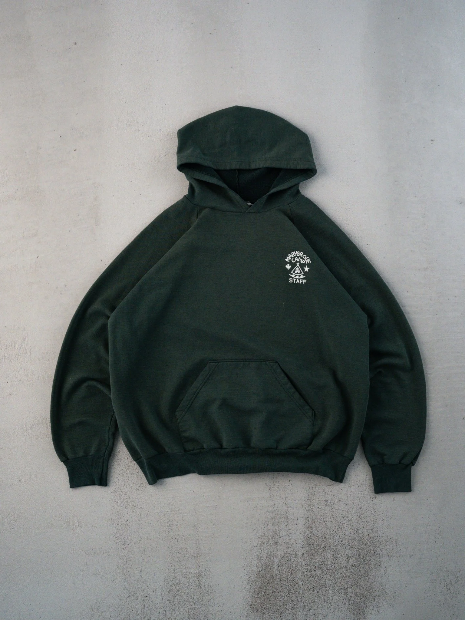 Vintage 80s Green Mary Grove Camp Staff Hoodie (L)