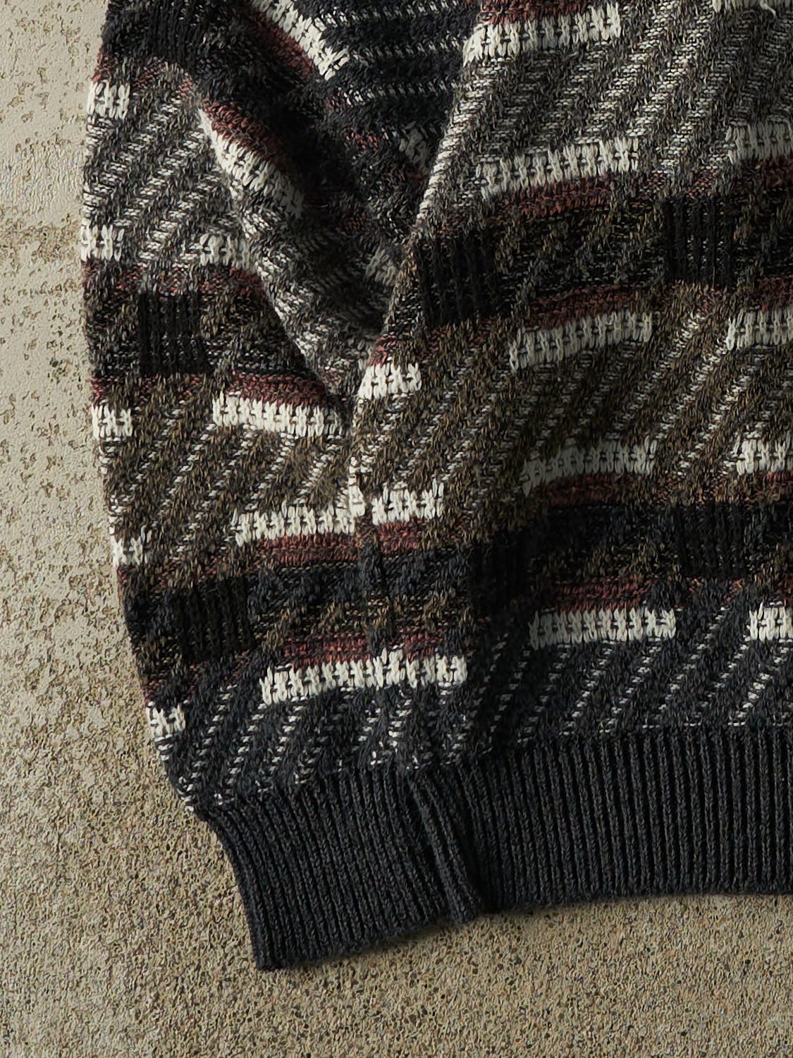 Vintage 80s Green Patterned Knit (L/XL) - Image 3