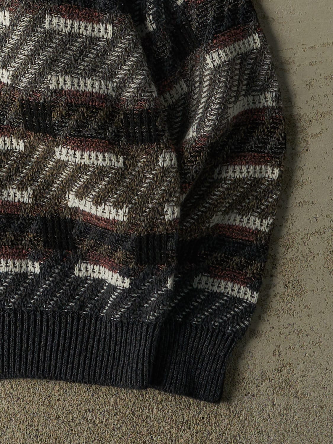 Vintage 80s Green Patterned Knit (L/XL) - Image 4