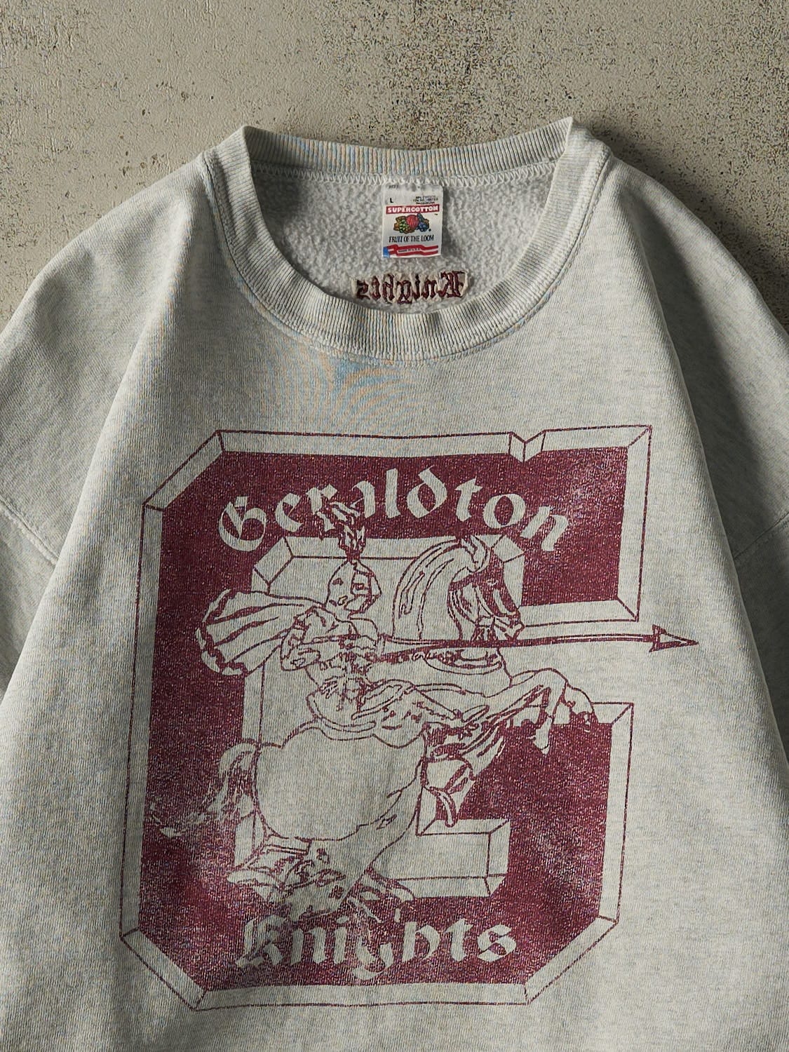 Vintage 80s Grey Geraldton Knights Crewneck (M) - Image 2