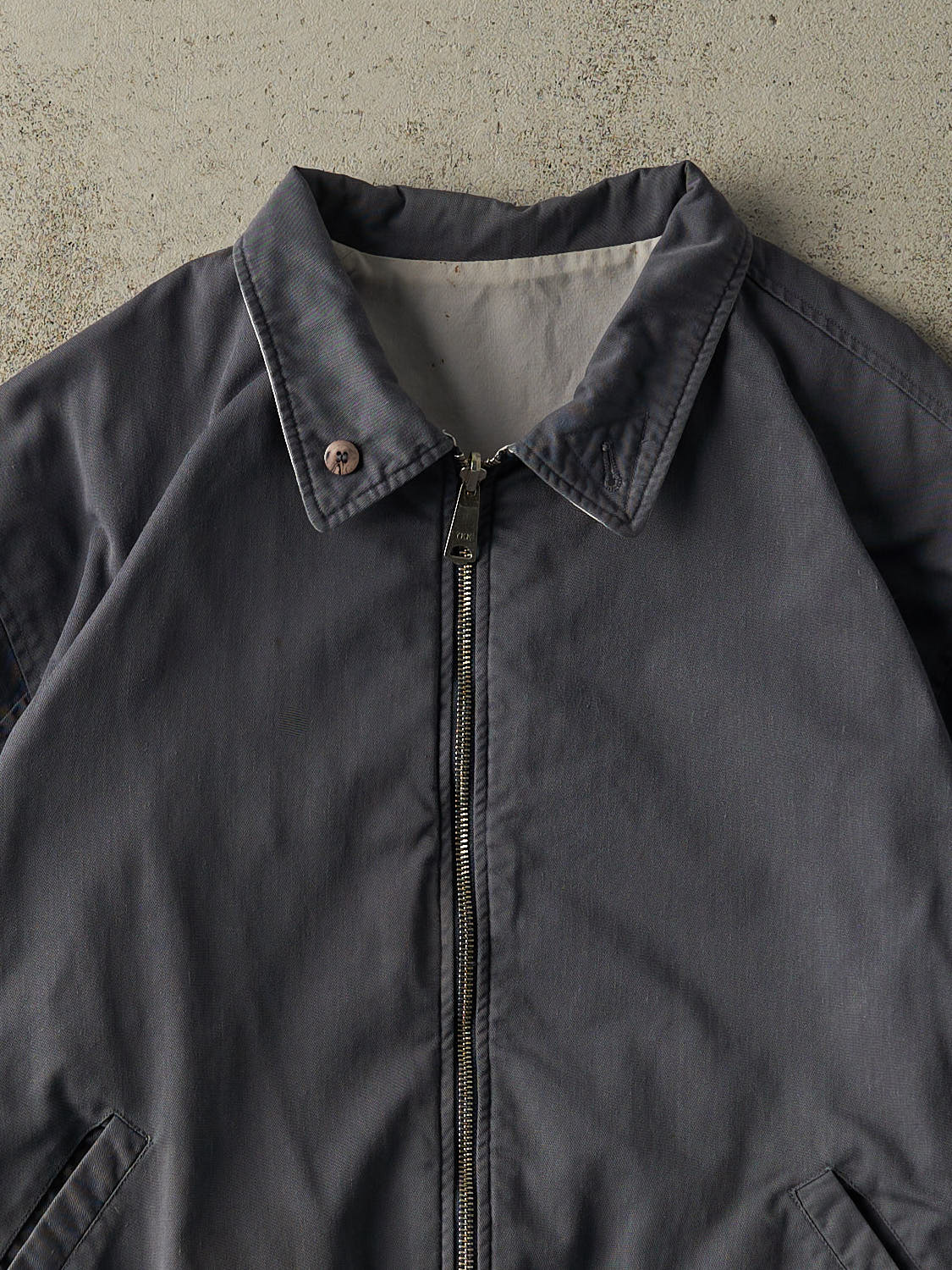 Vintage 80s Grey & Navy Reversible Jacket (L/XL) - Image 3