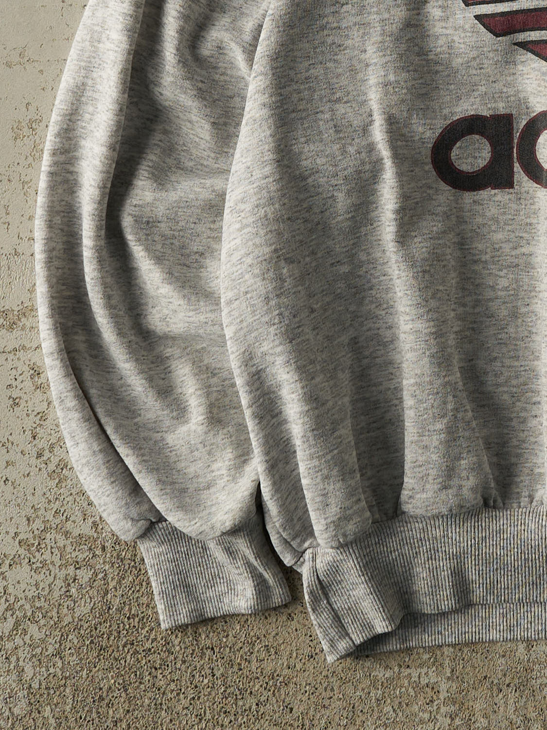 Vintage 80s Heather Grey Adidas Logo Crewneck (L) - Image 3