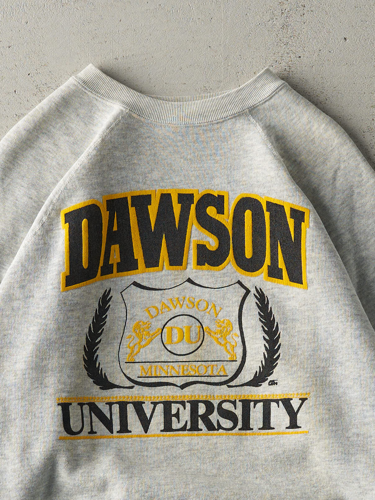Vintage 80s Heather Grey Dawson University Crewneck (L) - Image 2