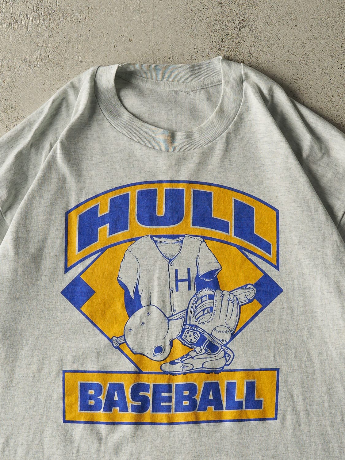 Vintage 80s Heather Grey Hull Baseball Single Stitch Tee (XL/XXL) - Image 2