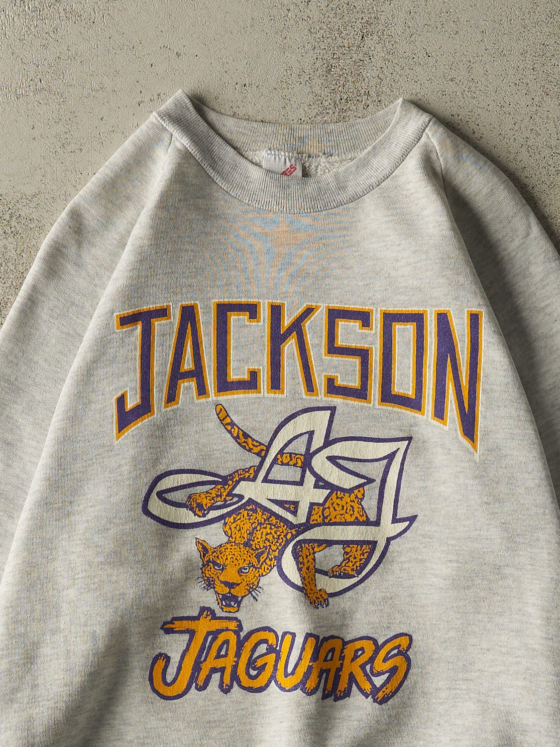 Vintage 80s Heather Grey Jackson Jaguars Crewneck (M/L) - Image 2