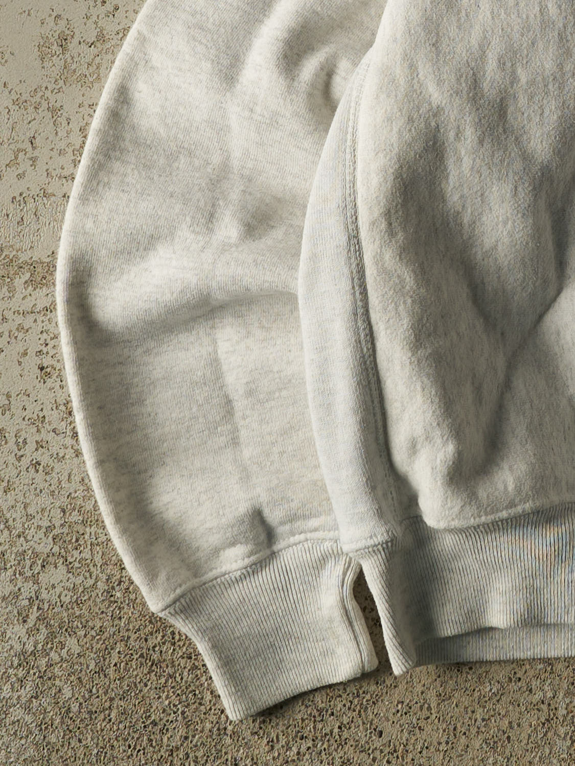 Vintage 80s Heather Grey Stormin Norman Embroidered Quarter Zip Sweater (S) - Image 3
