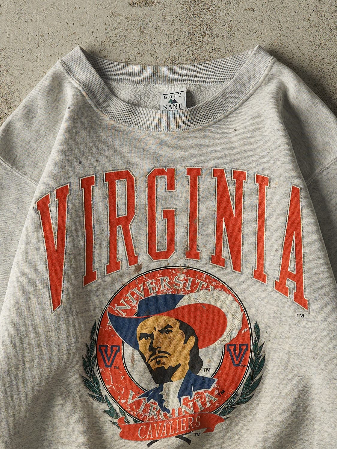 Vintage 80s Heather Grey University of Virginia Cavaliers Crewneck (S) - Image 2