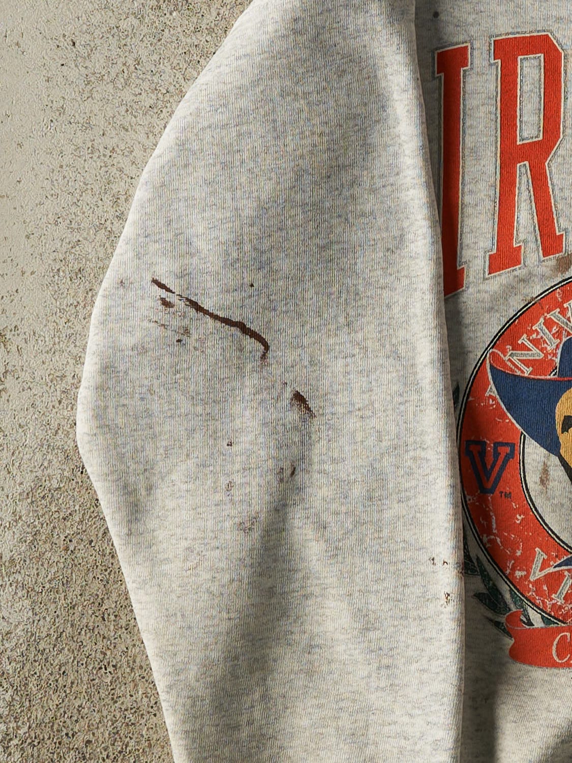 Vintage 80s Heather Grey University of Virginia Cavaliers Crewneck (S) - Image 4