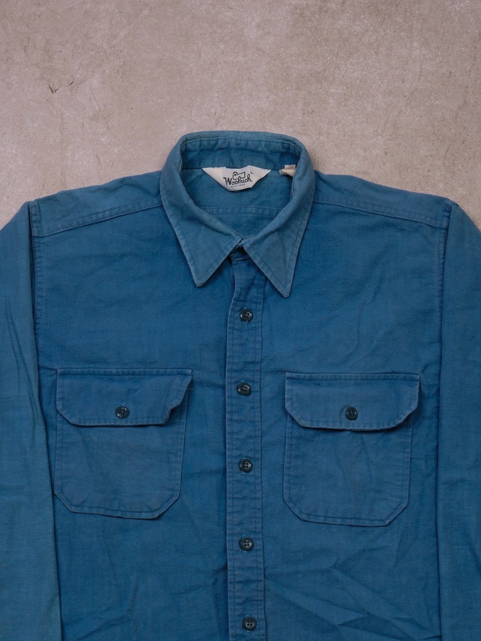 Vintage 80s Light Blue Woolrich Button Up Jacket (L) - Image 3