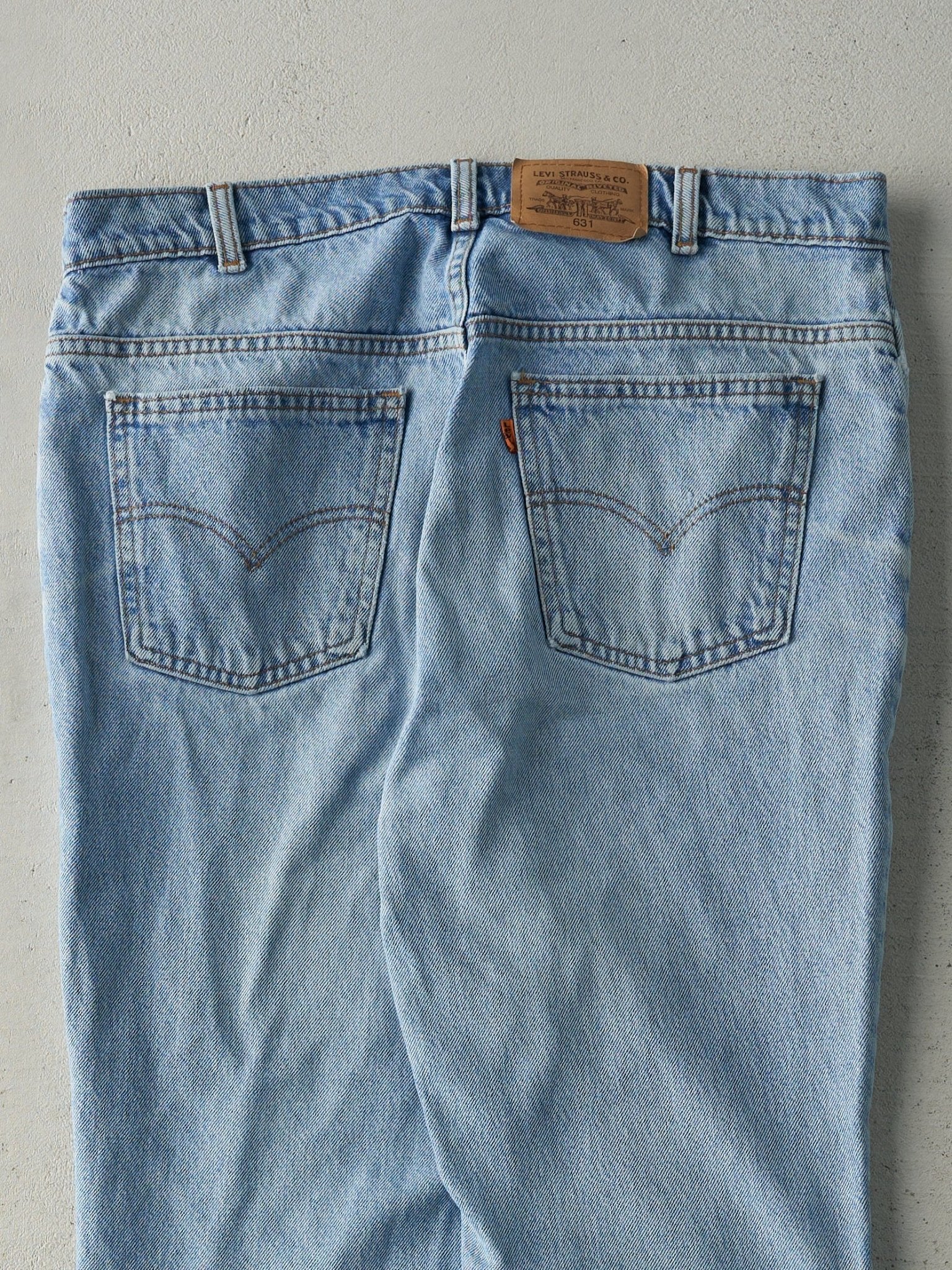 Vintage 80s Light Wash Levi's 631 Orange Tab Jeans (34x30) - Image 4