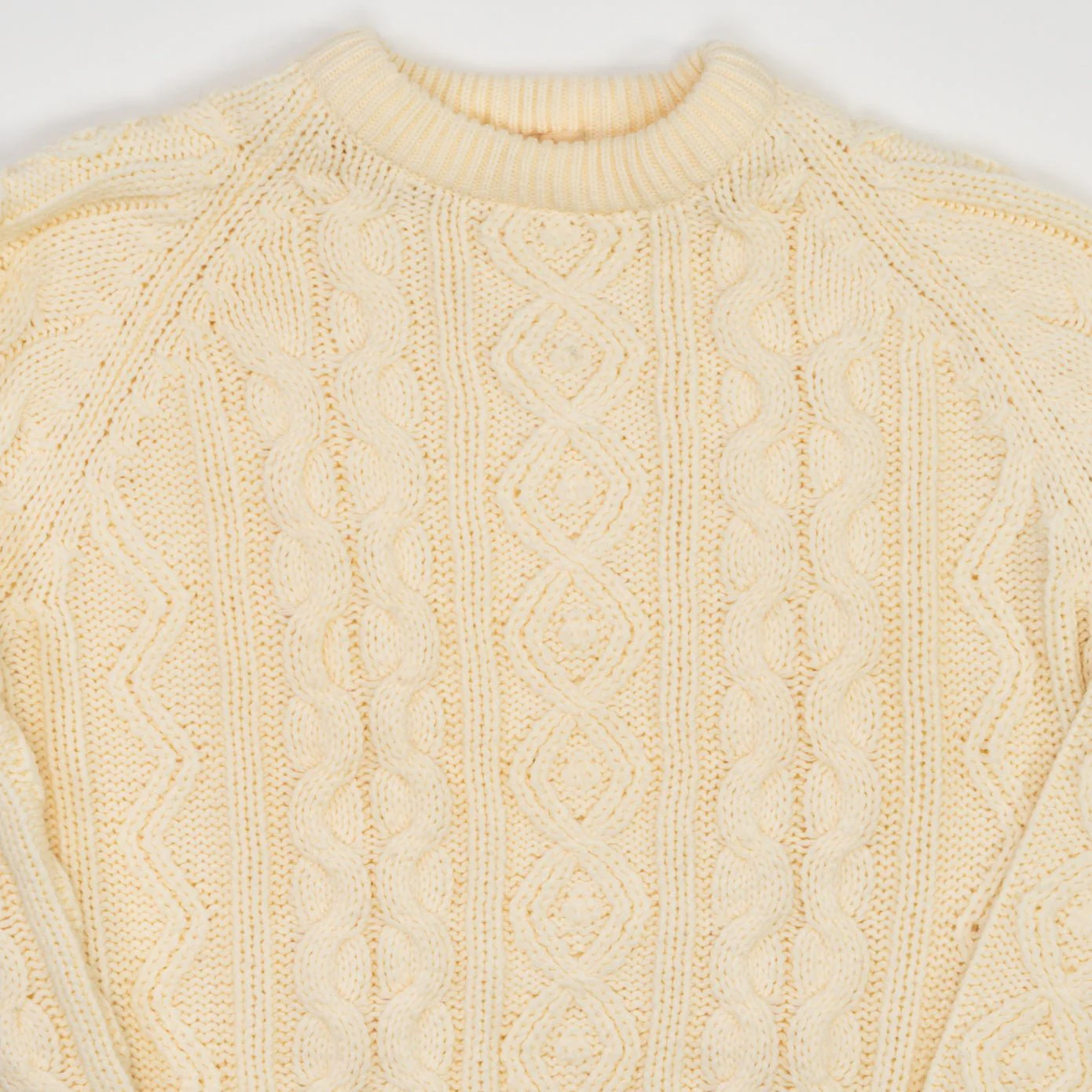 Vintage 80s Light Yellow King Road Shop Knit Sweater (S/M) - Image 2