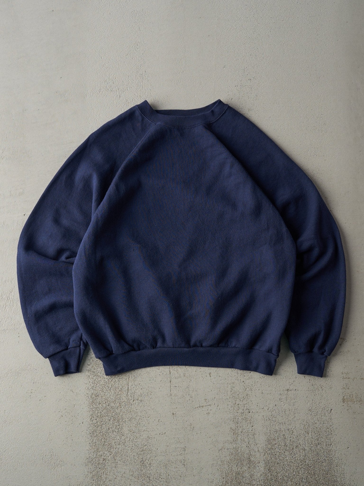 Vintage 80s Navy Blue Blank Boxy Crewneck (M)
