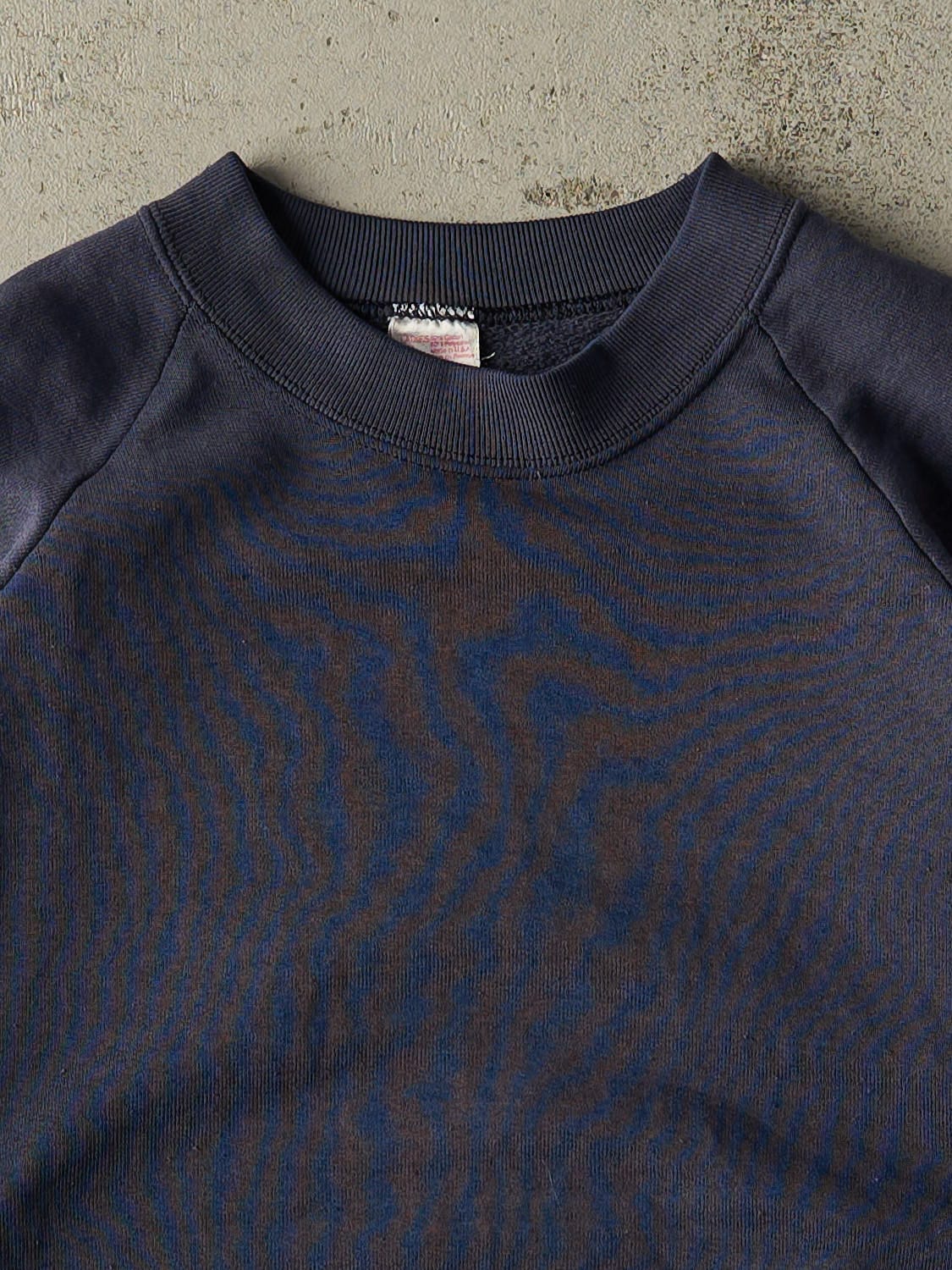 Vintage 80s Navy Blue Blank Crewneck (S/M) - Image 2