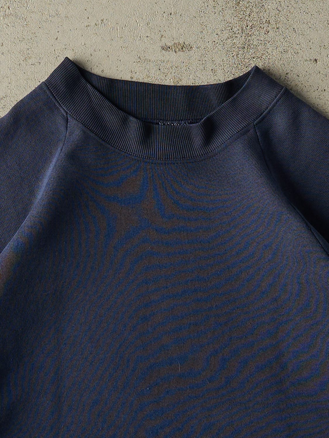 Vintage 80s Navy Blue Blank Crewneck (S/M) - Image 2