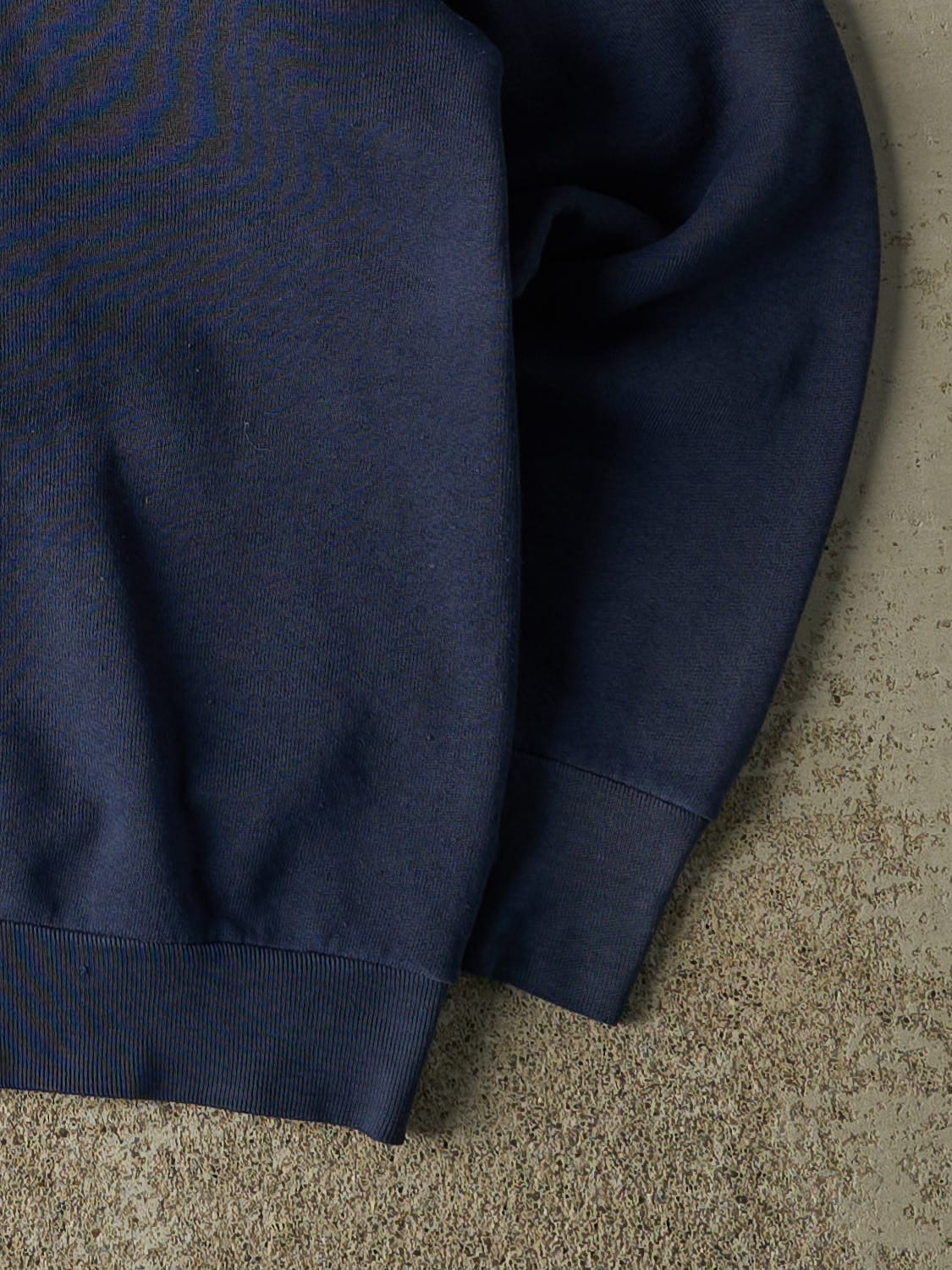 Vintage 80s Navy Blue Blank Crewneck (S/M) - Image 4