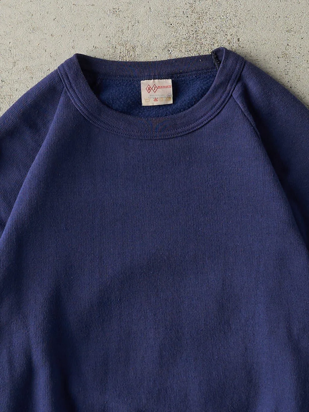 Vintage 80s Navy Blue Blank Crewneck (S) - Image 2
