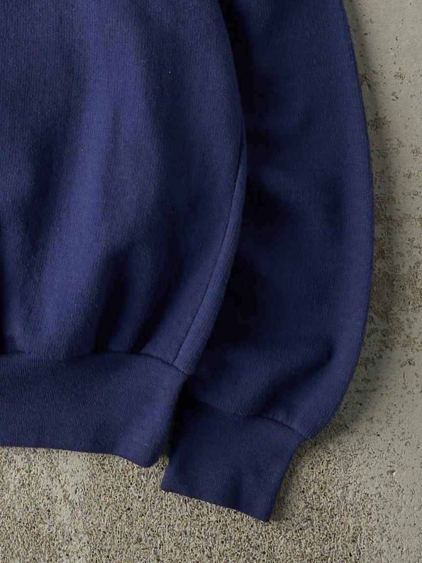 Vintage 80s Navy Blue Blank Crewneck (S) - Image 3