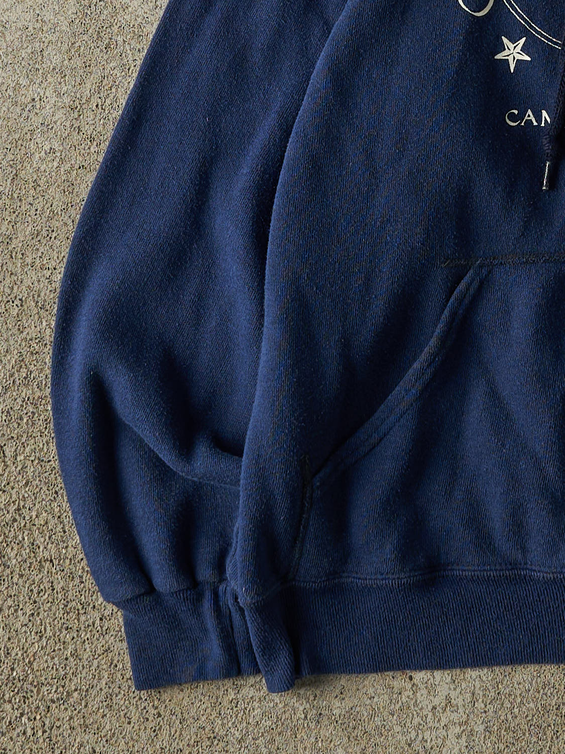 Vintage 80s Navy Blue Camden Harbour Inn Hoodie (S/M) - Image 3