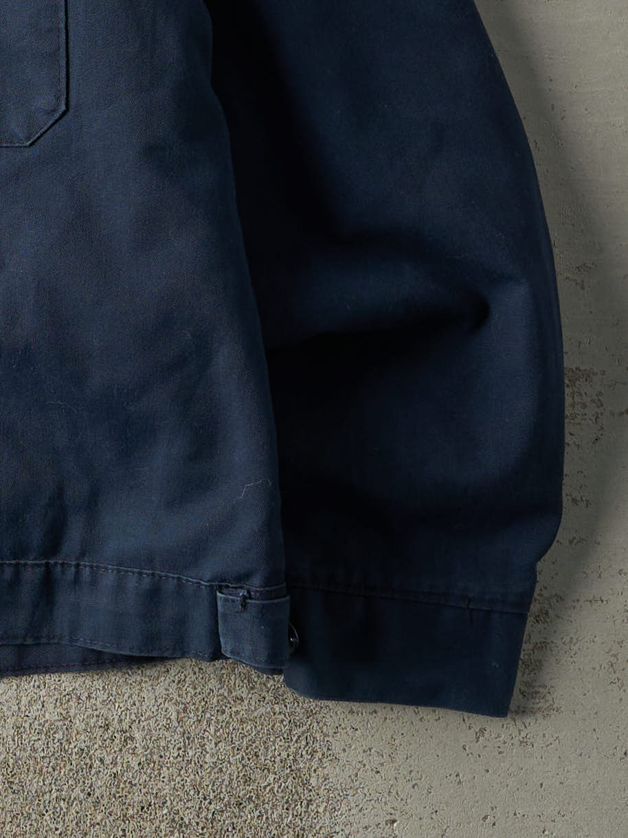 Vintage 80s Navy Blue Embroidered Workwear Jacket (XL) - Image 3