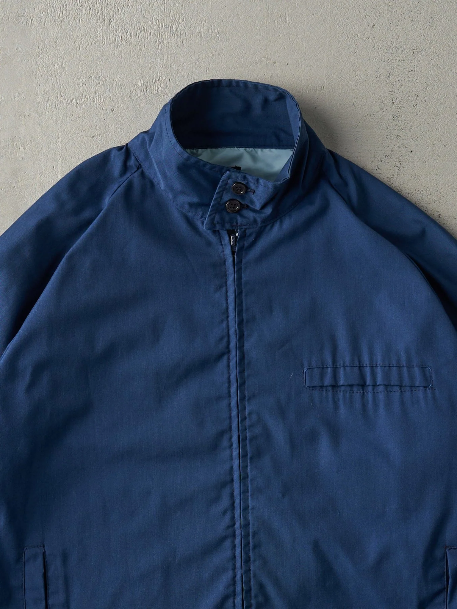 Vintage 80s Navy Blue Jockey Trophy Harrington Jacket (L) - Image 3