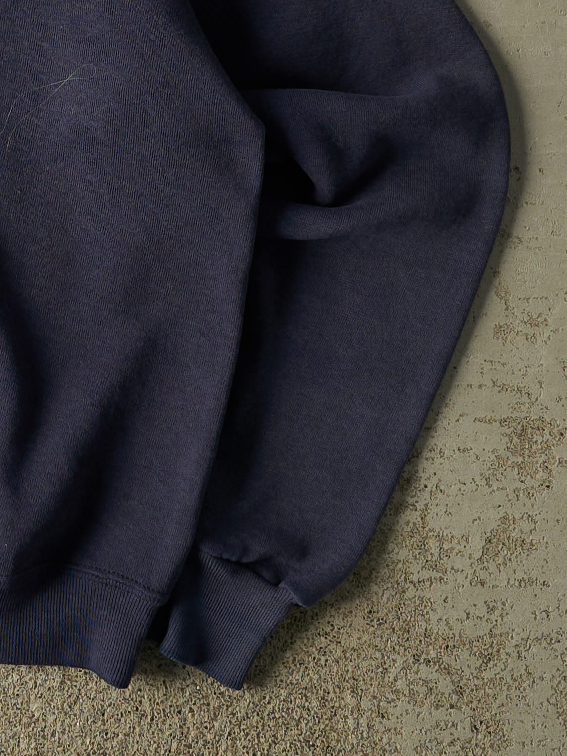 Vintage 80s Sun Faded Navy Blue San Francisco Crewneck (M) - Image 4
