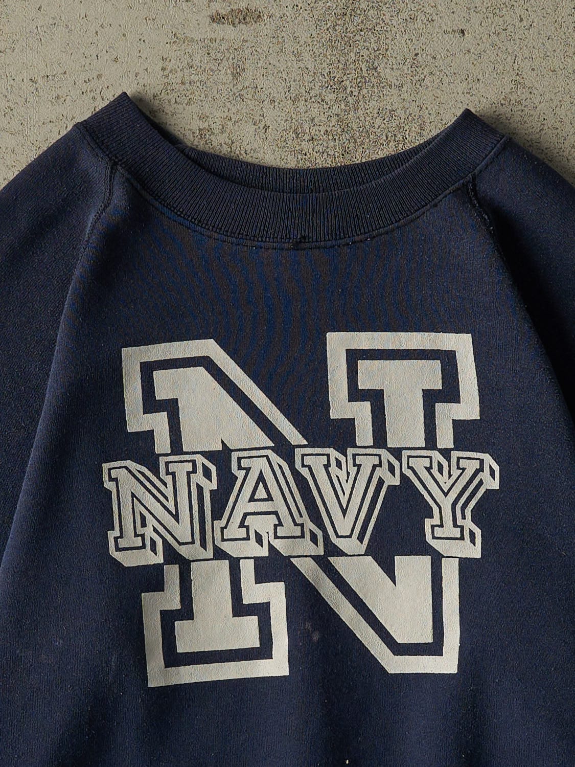 Vintage 80s Navy Blue United States Navy Crewneck (XS/S) - Image 2