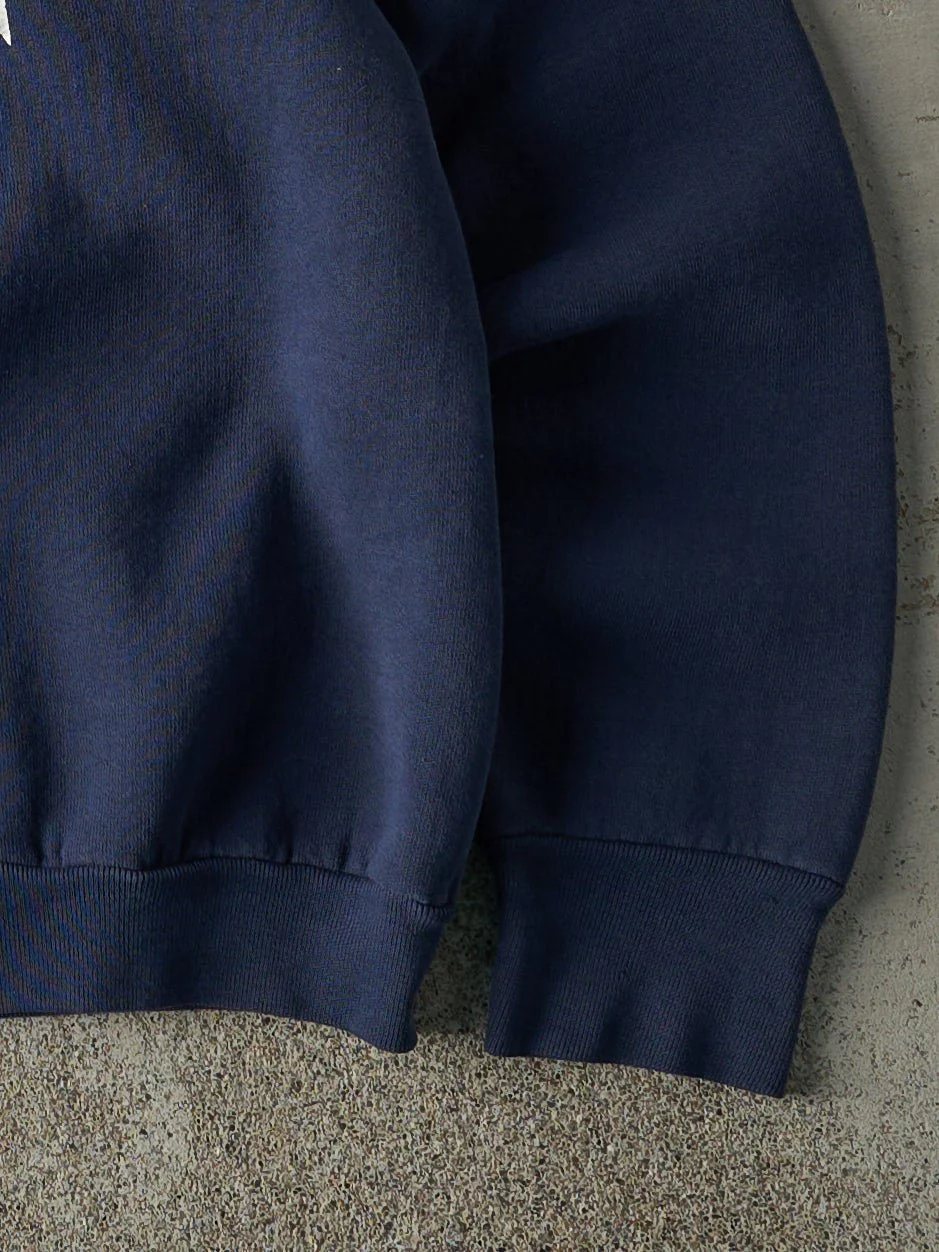 Vintage 80s Navy Blue University of Michigan Crewneck (M) - Image 3
