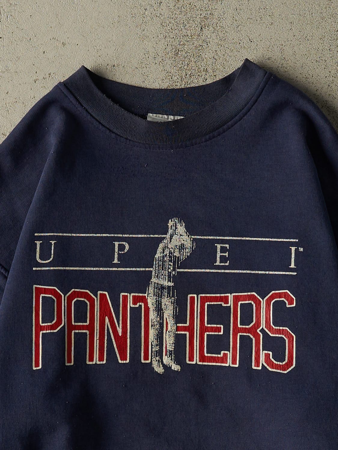 Vintage 80s Navy Blue UPEI Panthers Crewneck (S/M) - Image 2