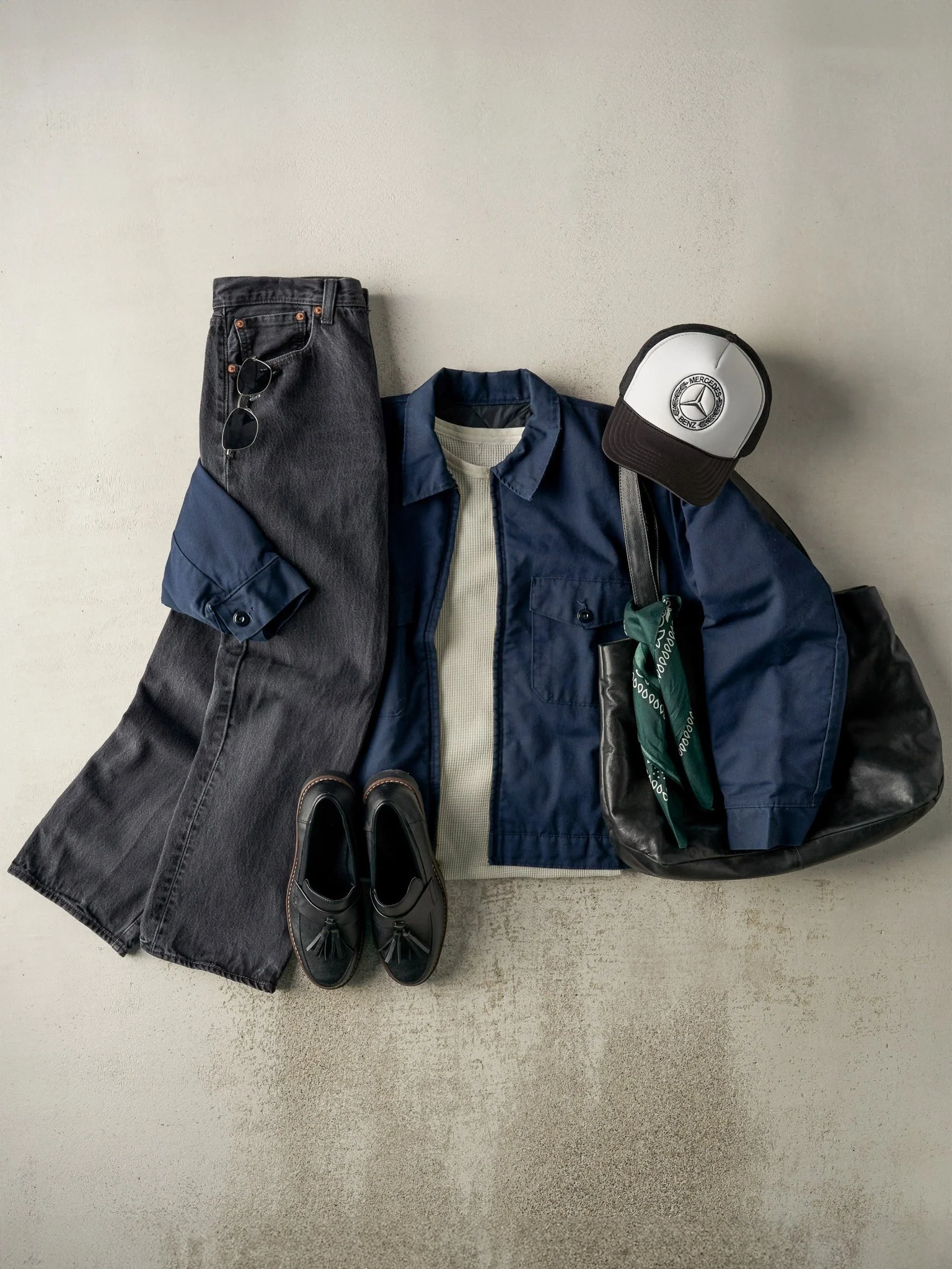Vintage 80s Navy Blue Workwear Jacket (L/XL) - Image 2