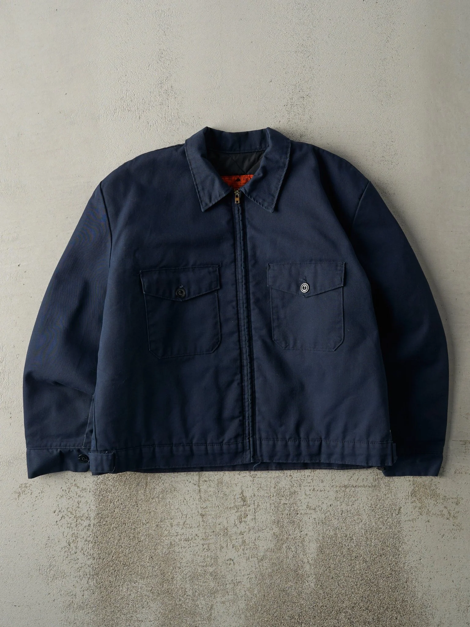 Vintage 80s Navy Blue Workwear Jacket (L/XL) - Image 3