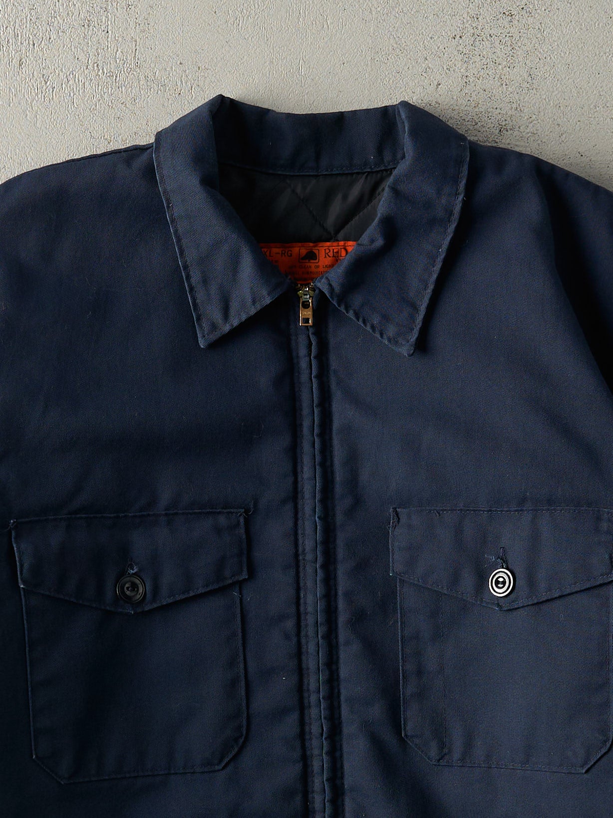 Vintage 80s Navy Blue Workwear Jacket (L/XL) - Image 4