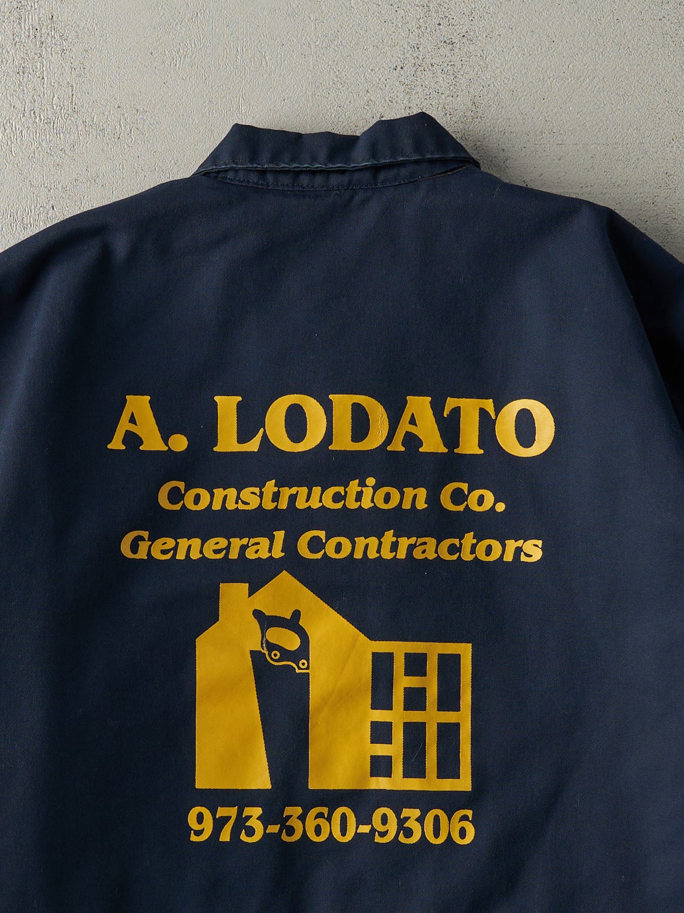 Vintage 80s Navy Blue Workwear Jacket (L/XL) - Image 5