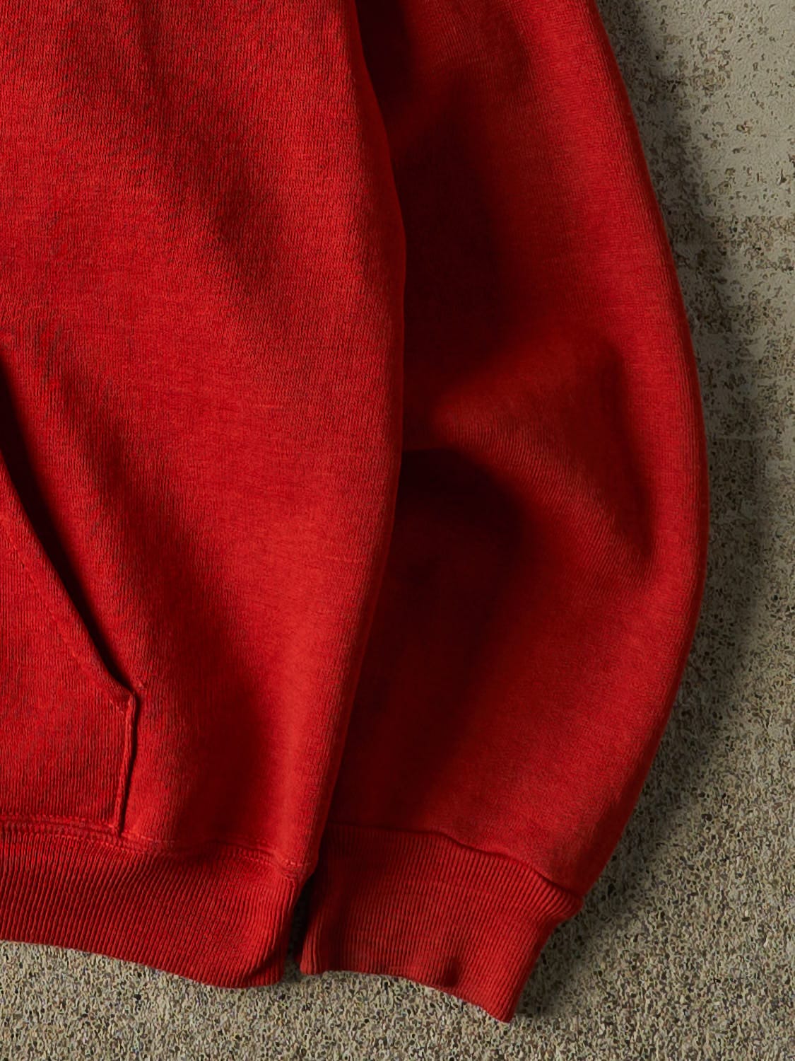 Vintage 80s Red Blank Zip Up Hoodie (S/M) - Image 4