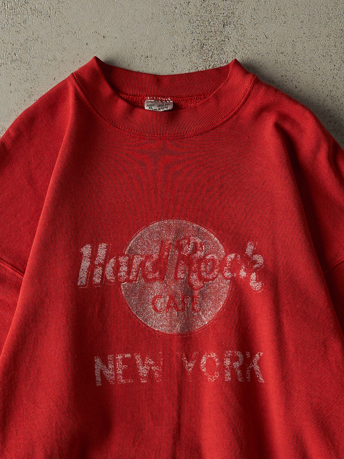 Vintage 80s Red Hard Rock Cafe New York Crewneck (L/XL) - Image 2
