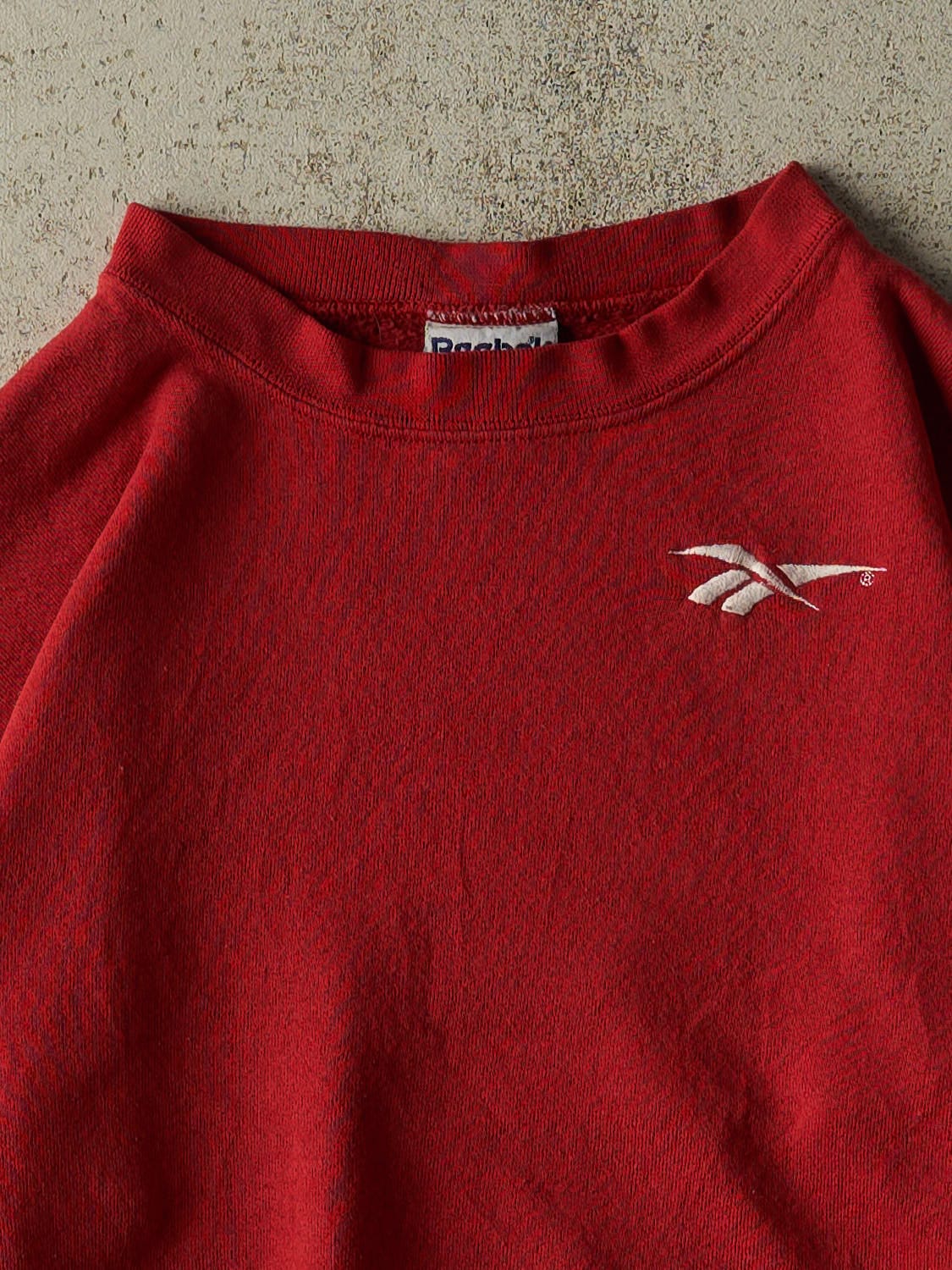 Vintage 80s Red Reebok Embroidered Crewneck (XXS/XS) - Image 2