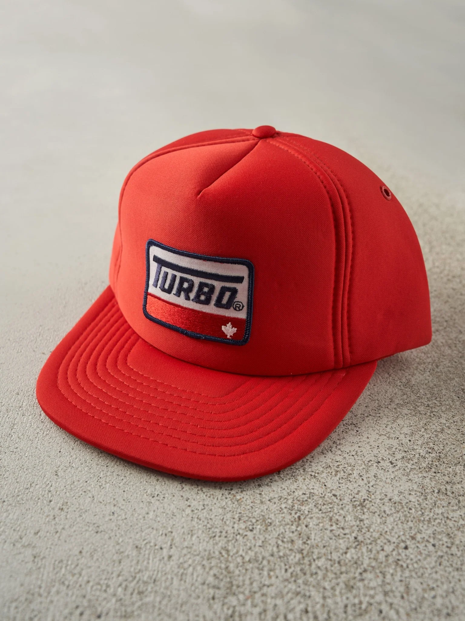 Vintage 80s Red Turbo Foam Snap Back Hat - Image 2