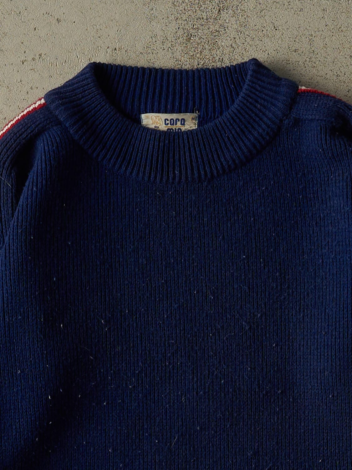 Vintage 80s Royal Blue Striped Knit (XS) - Image 2