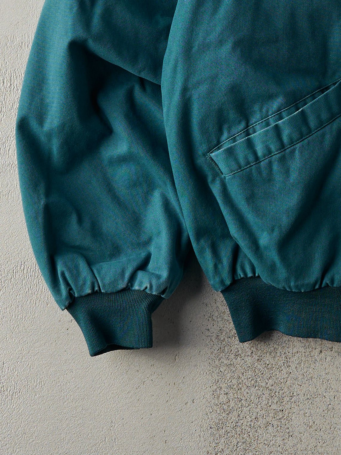 Vintage 80s Teal Arcon Embroidered Logo Hooded Work Jacket (M) - Image 3