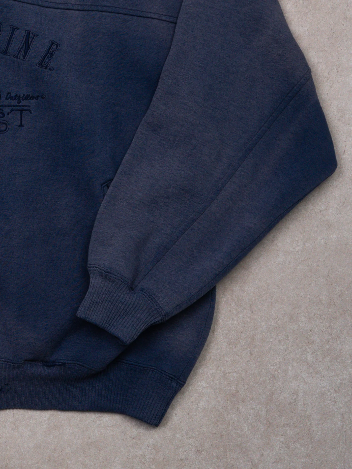 Vintage 80s Washed Blue Wolverine Outdoor 1/4 Button Sweater (L) - Image 2