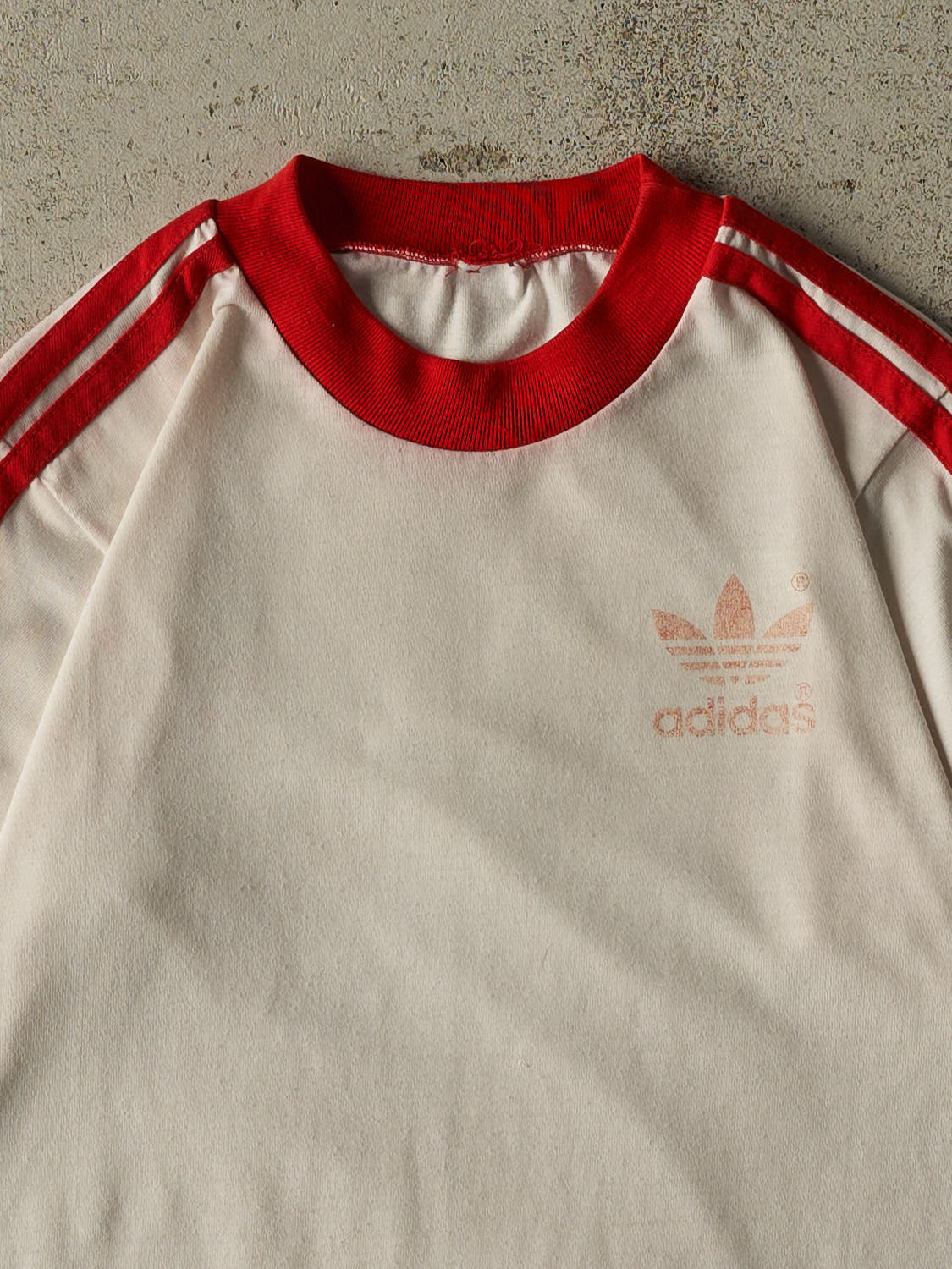 Vintage 80s White Adidas Soccer Tee (S/M) - Image 2
