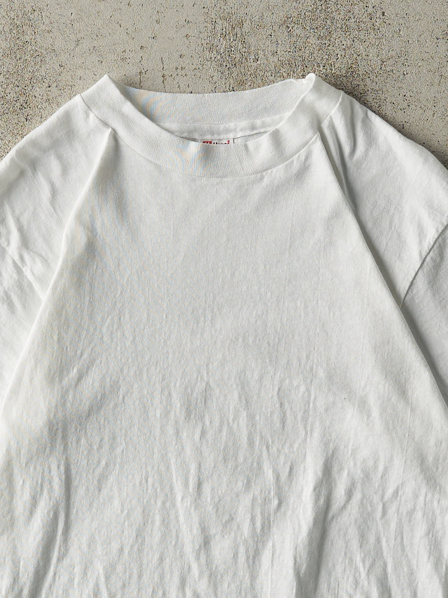 Vintage 80s White Blank Tee (S/M) - Image 2