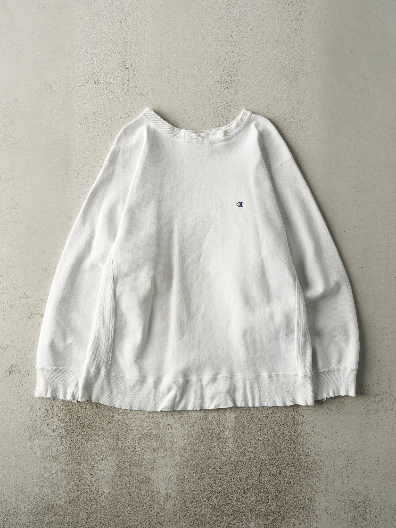 Vintage 80s White Bootleg Champion Crewneck (M/L)