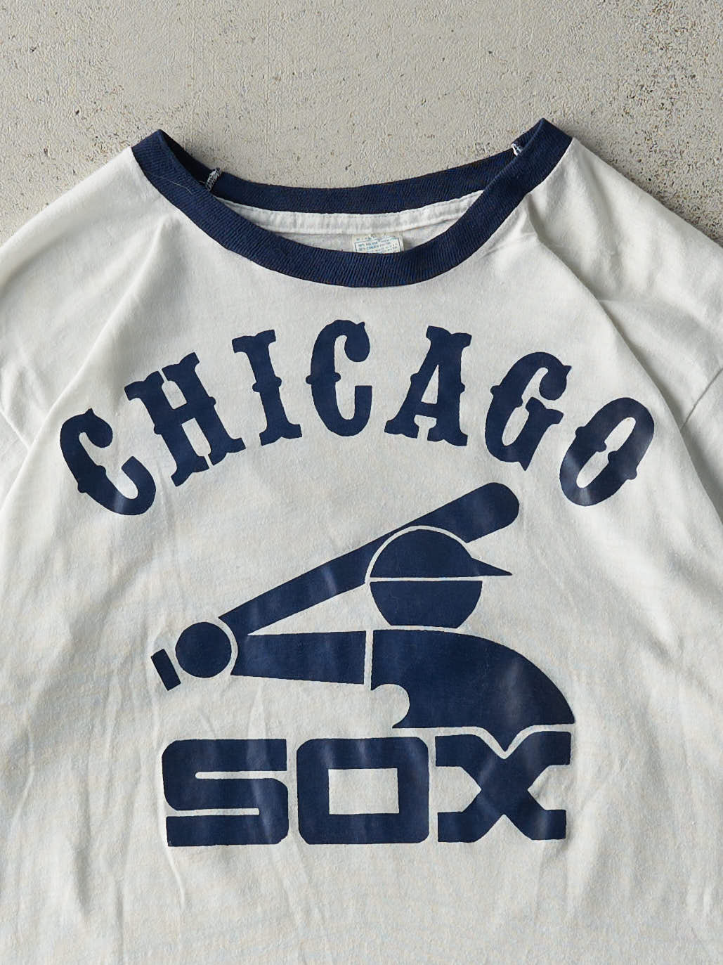 Vintage 80s White Chicago White Sox Ringer Tee (S/M) - Image 3