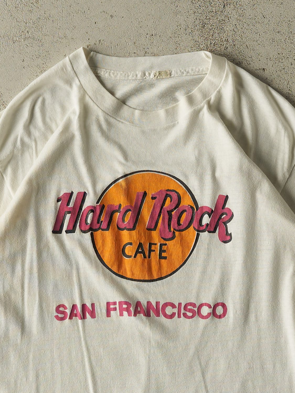 Vintage 80s White Hard Rock Cafe San Fransisco Single Stitch Tee (M/L) - Image 2