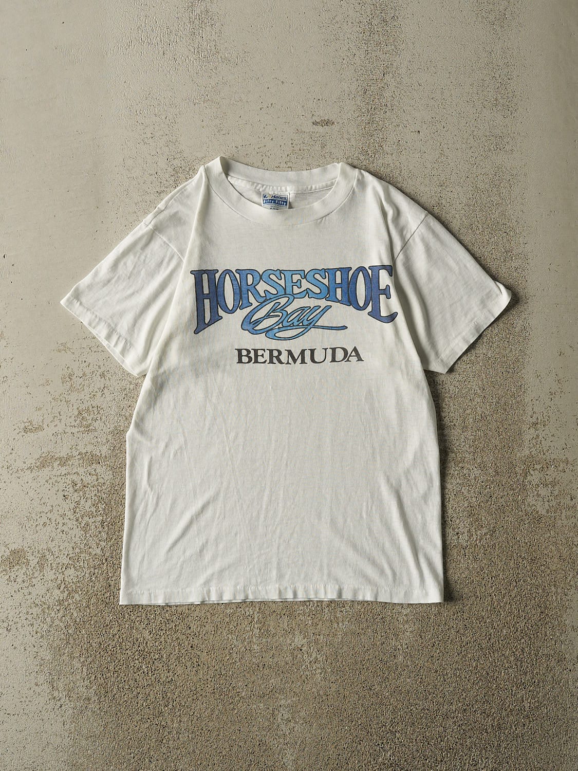 Vintage 80s White Horseshoe Bay Tee (XS/S)