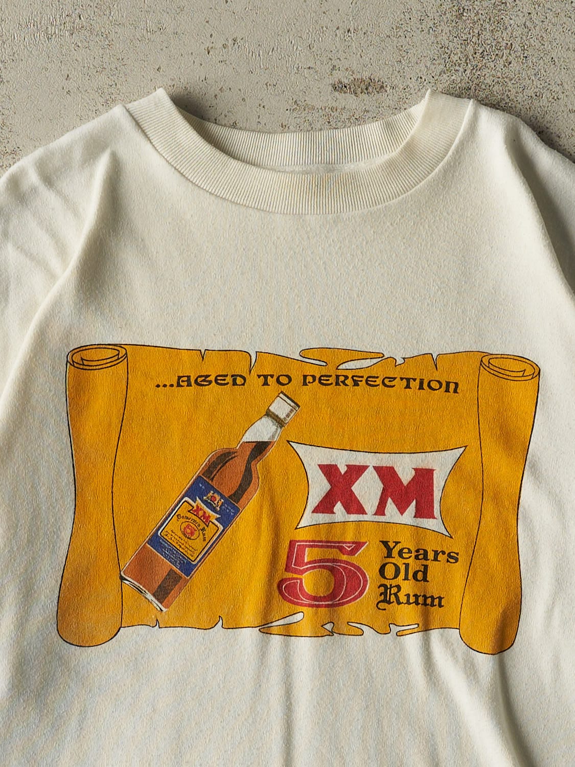 Vintage 80s White XM Rum Tee (L/XL) - Image 3