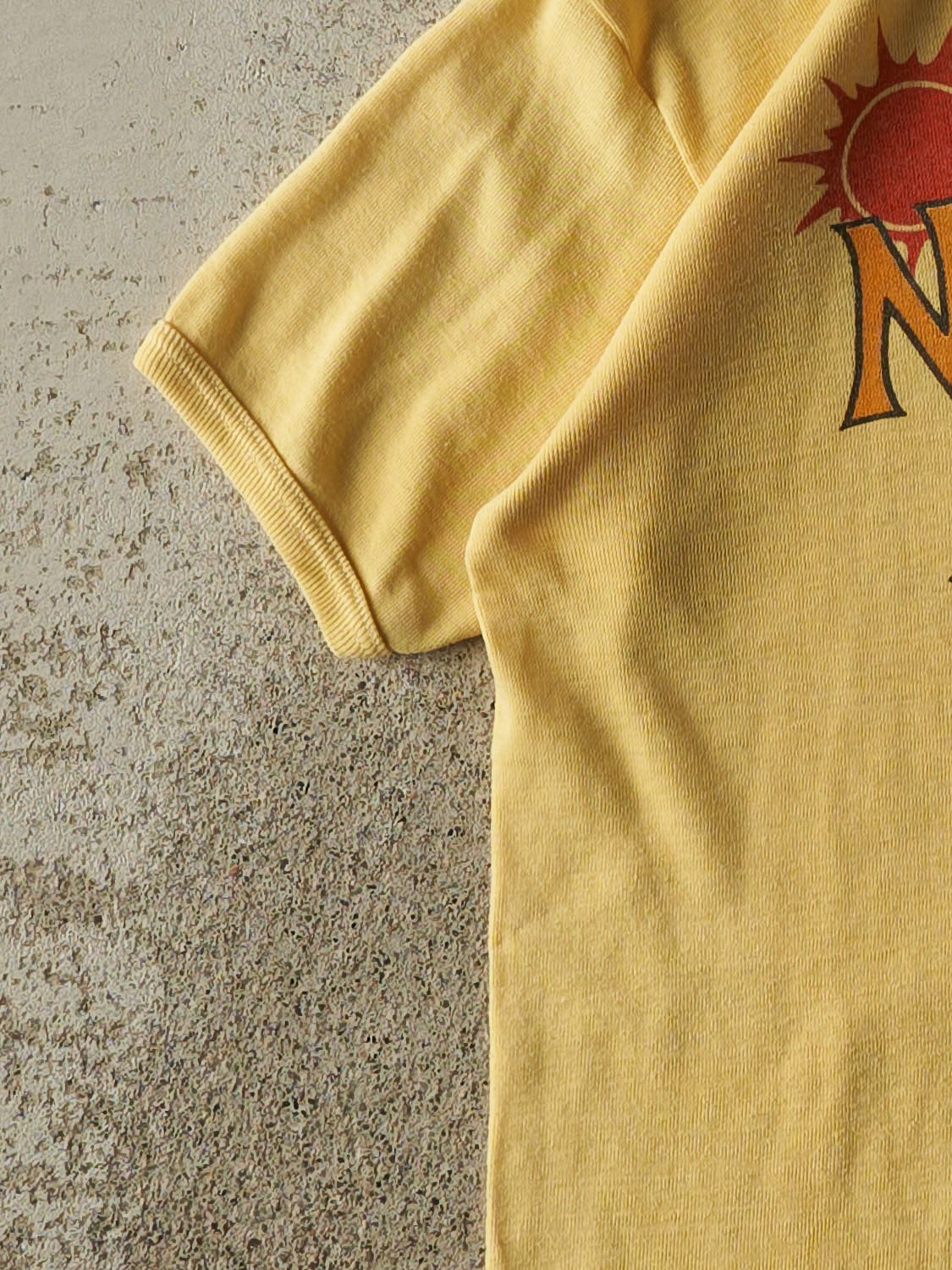 Vintage 80s Yellow New Smyrna Beach Baby Tee (XS/S) - Image 3