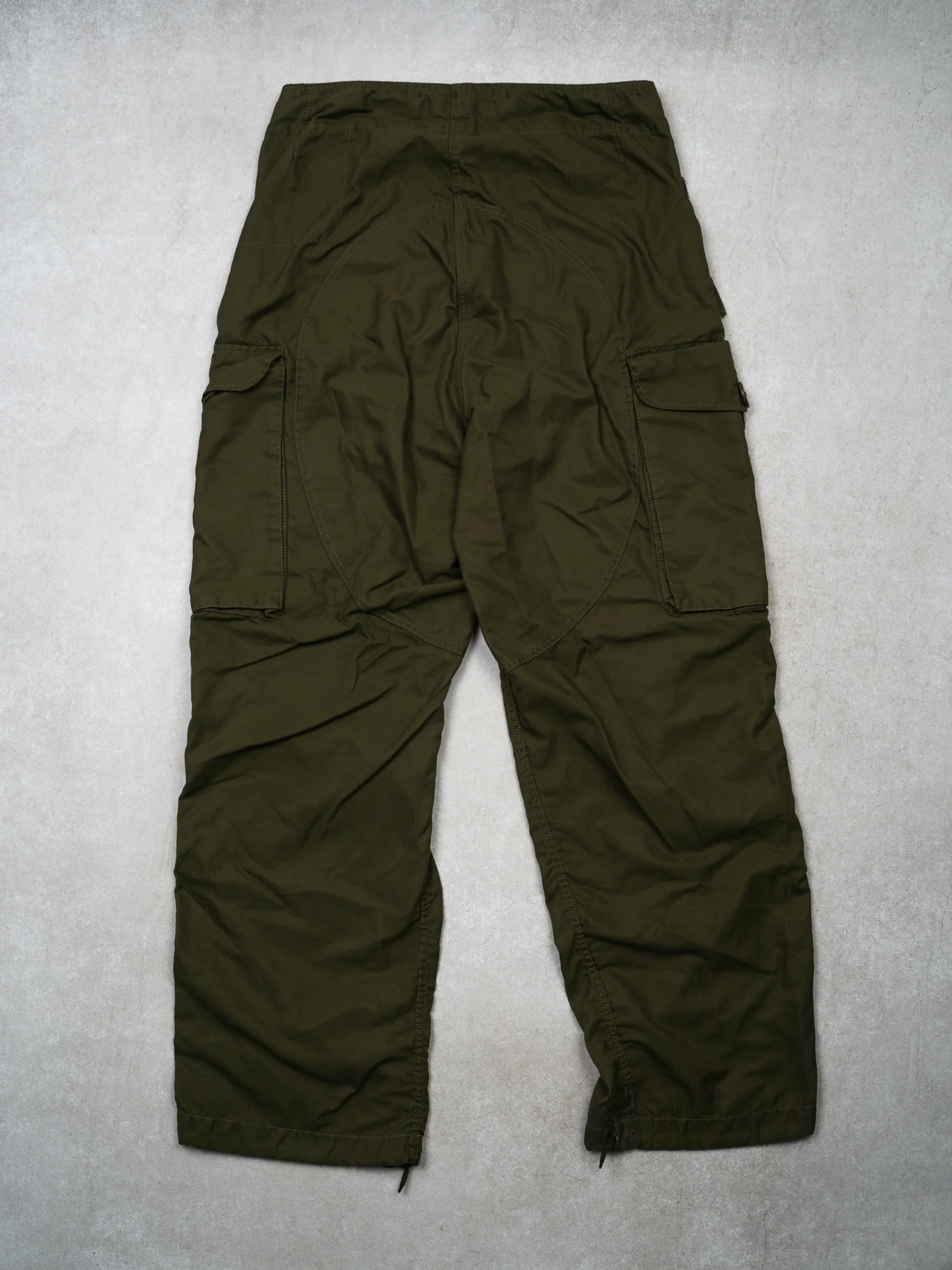Vintage '82 Adjustable Green Army Windproof Parachute Pants (26-33 x 31) - Image 3